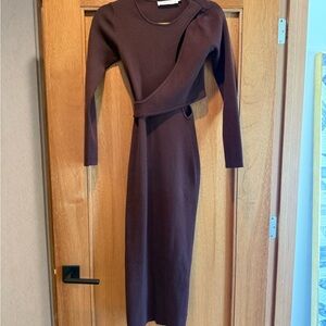 Elegant Brown Knit Dress